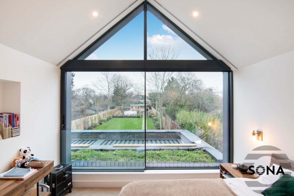 Gable end window with Sona blinds installed